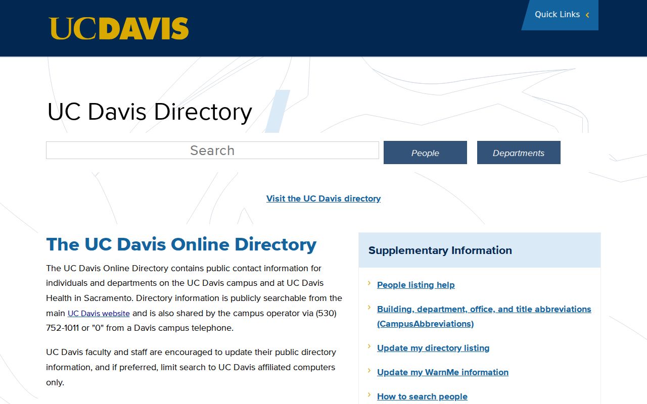 Yolo County people directories UC Davis public search